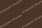 Ornate vintage damask pattern with copper floral motifs on a dark black background.