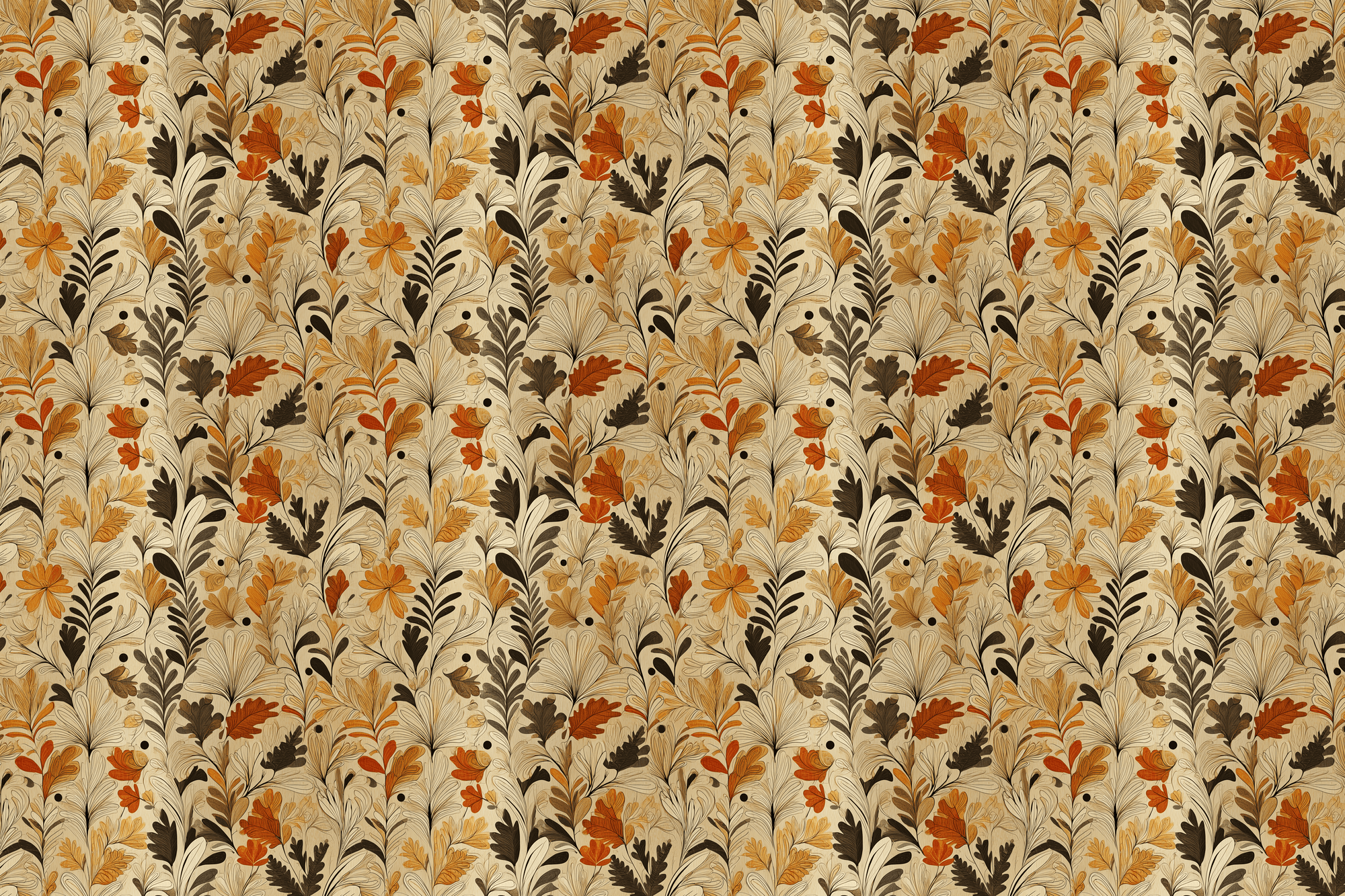 Autumnal Artistry: Floral Fall Wrapping Paper