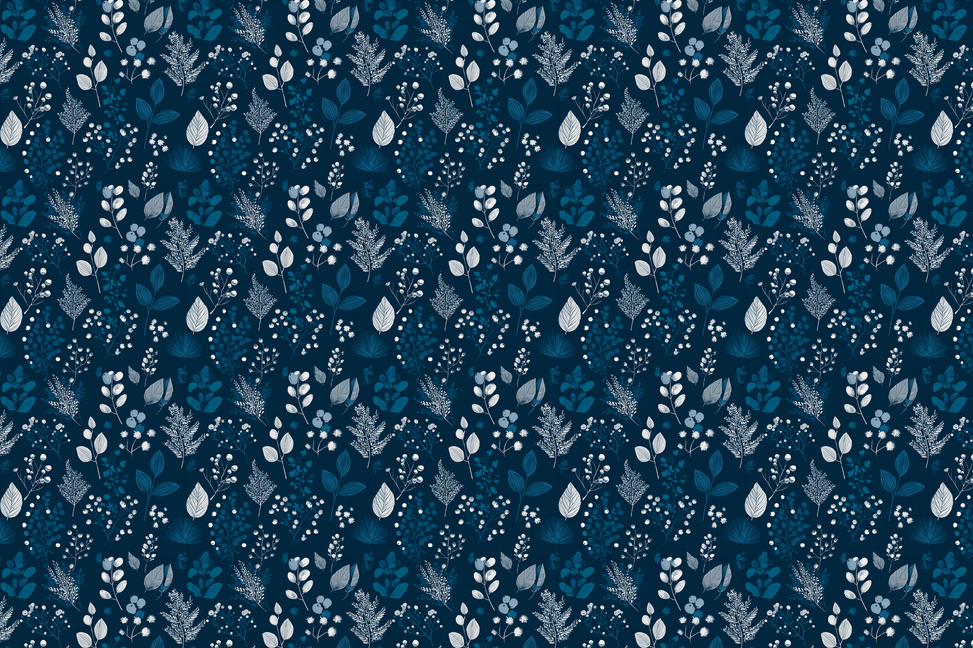 Blue Botanical Beauty: Premium Gift Wrap