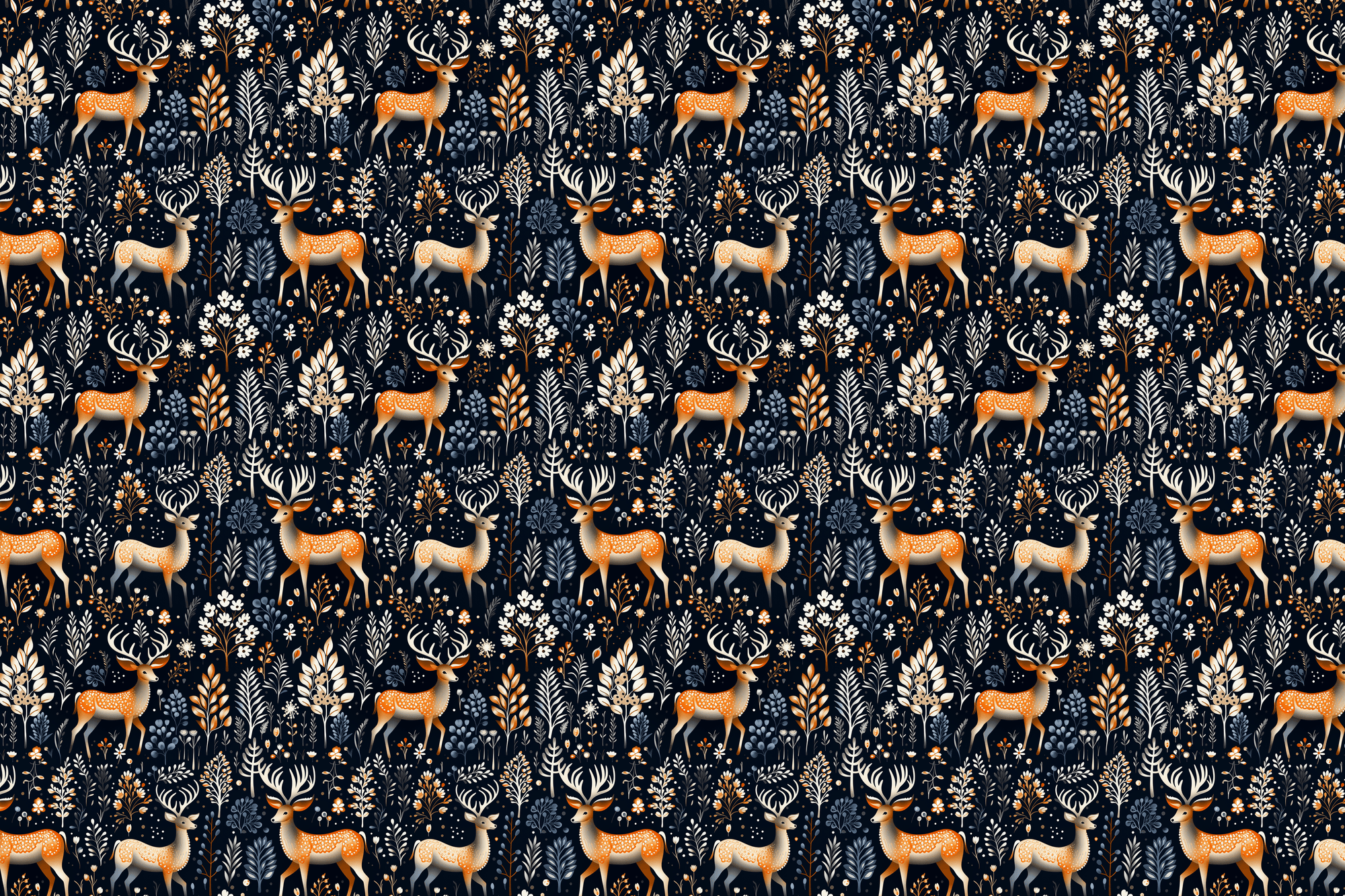 Enchanted Stags: Winter Woodland Wrapping Paper