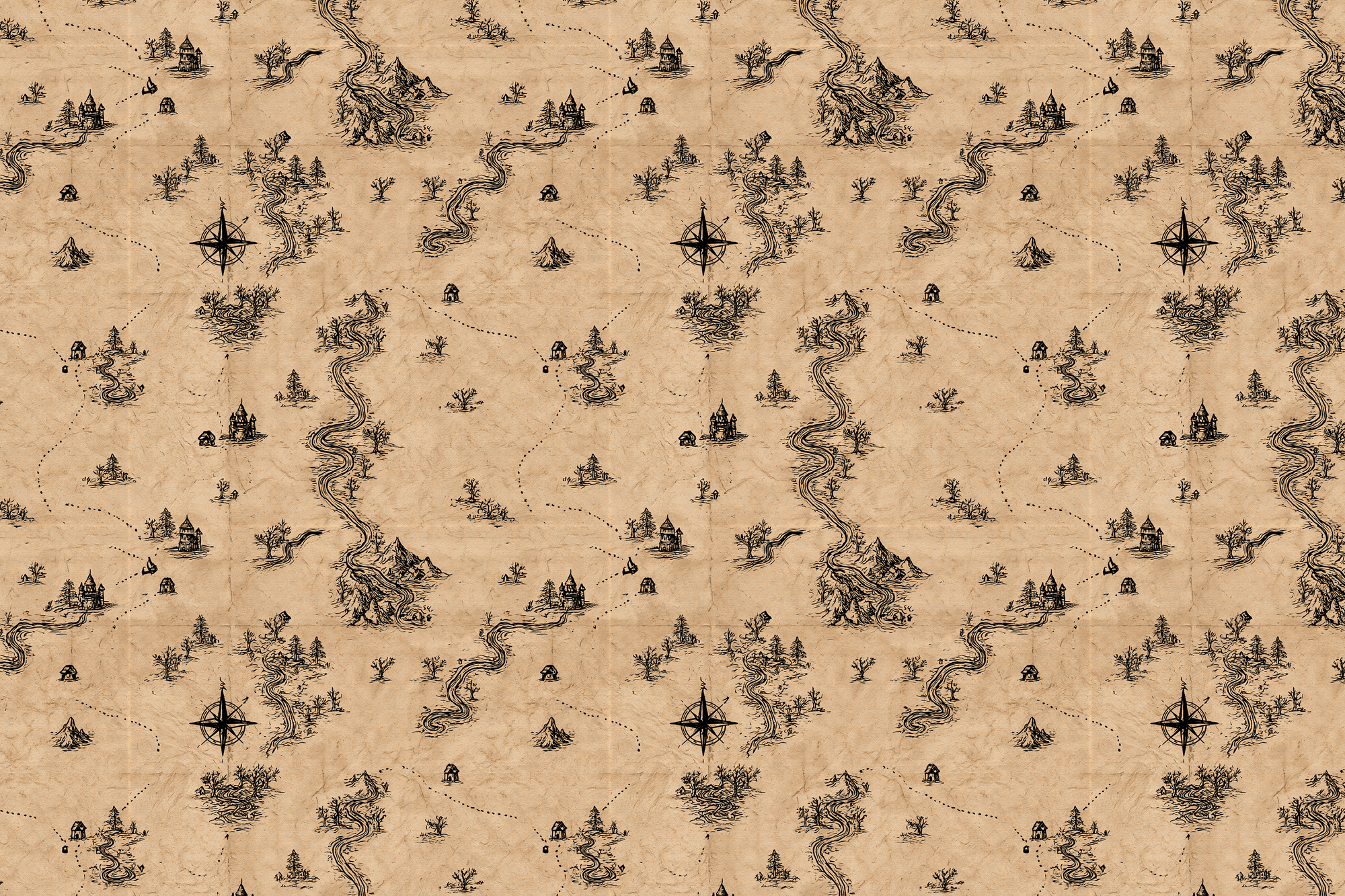 Lost Cartographer: Vintage Map Wrapping Paper