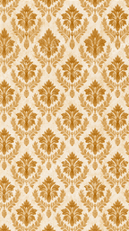 Elegant vintage damask pattern with gold floral motifs on a textured cream background.
