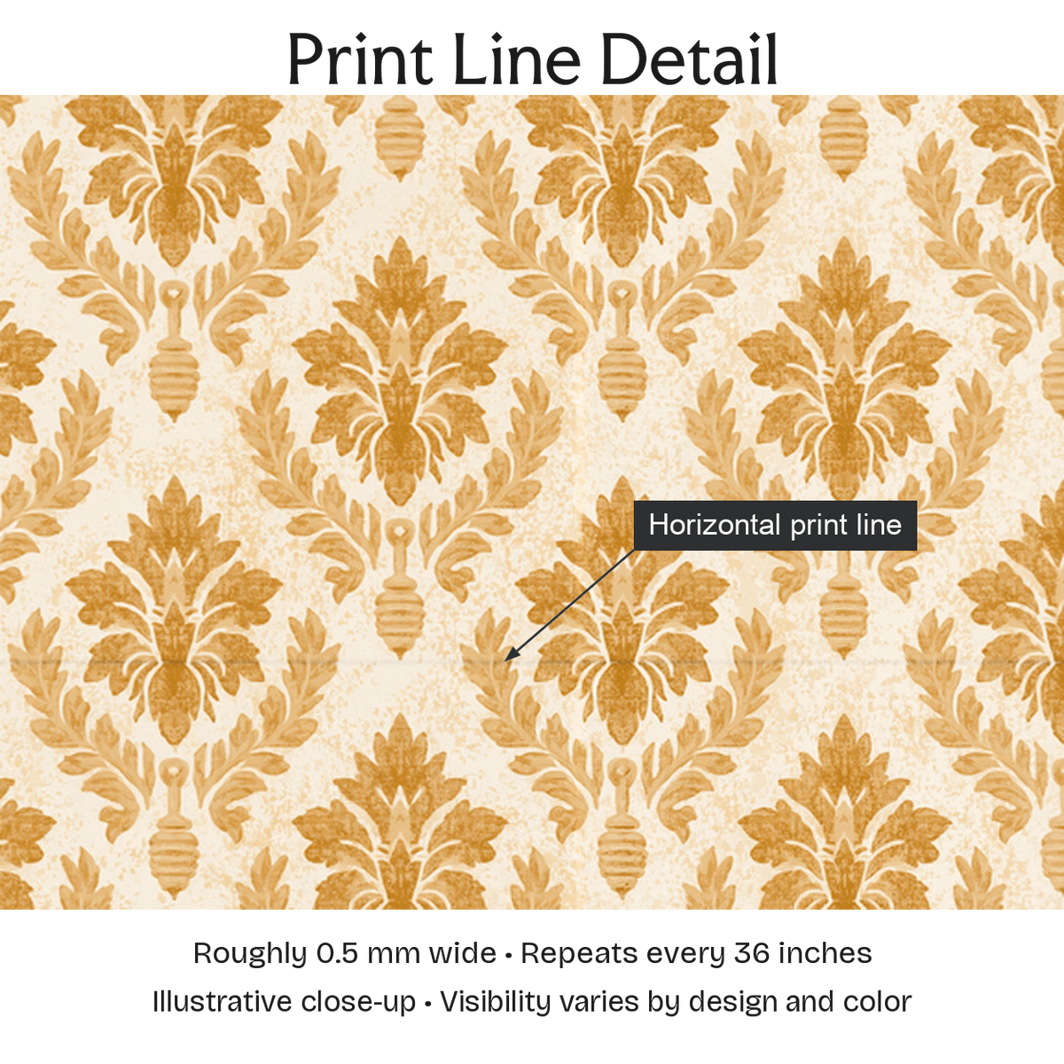 836775 — Print Line Detail. Illustrative close-up; visibility varies by design and color.