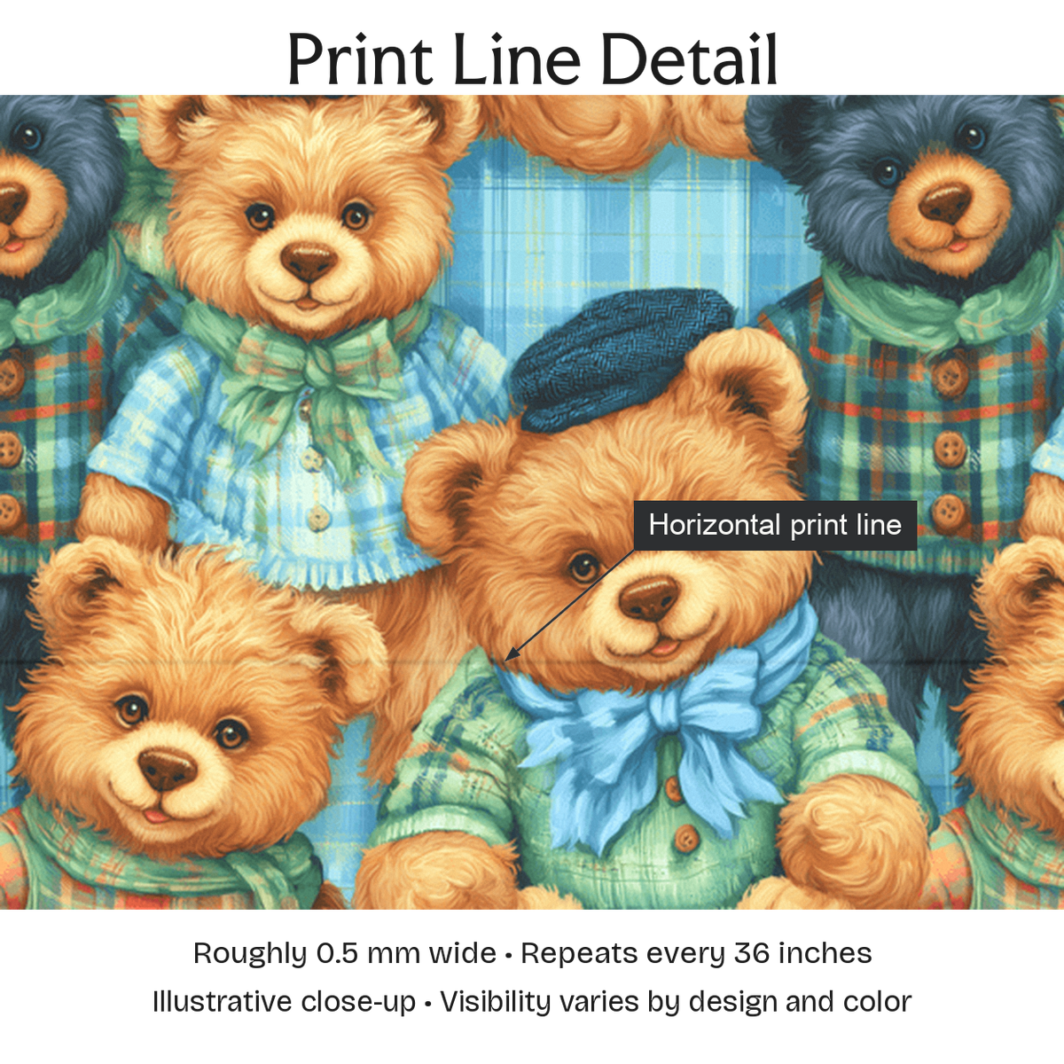 839863 — Print Line Detail. Illustrative close-up; visibility varies by design and color.