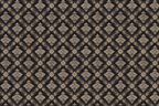 Elegant black and gold damask geometric pattern with Victorian floral motifs in an ornate trellis.