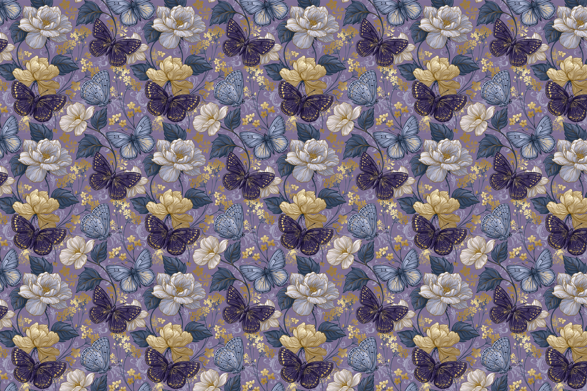 Gilded Gardens: Vintage Butterfly Wrapping Paper