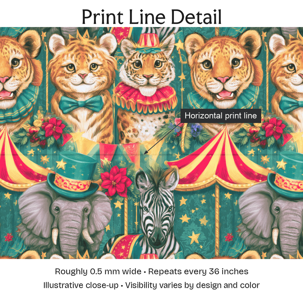 848191 — Print Line Detail. Illustrative close-up; visibility varies by design and color.