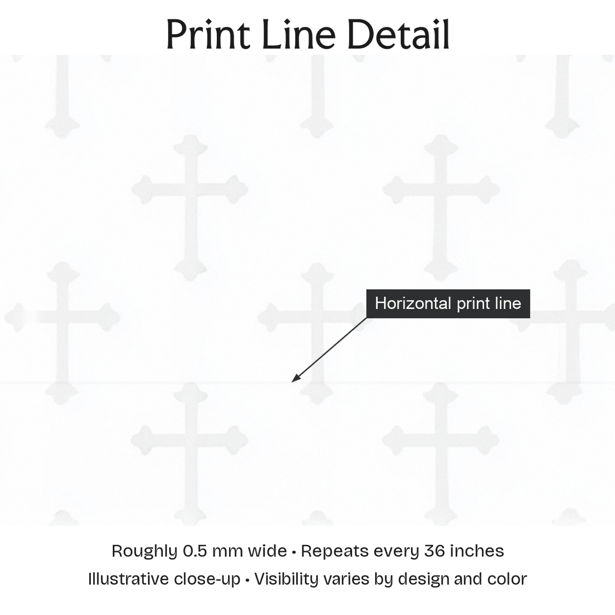 849540 — Print Line Detail. Illustrative close-up; visibility varies by design and color.