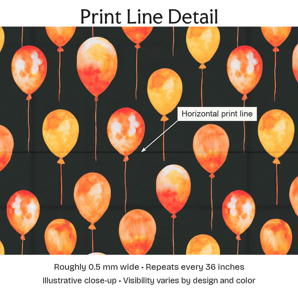 853758 — Print Line Detail. Illustrative close-up; visibility varies by design and color.