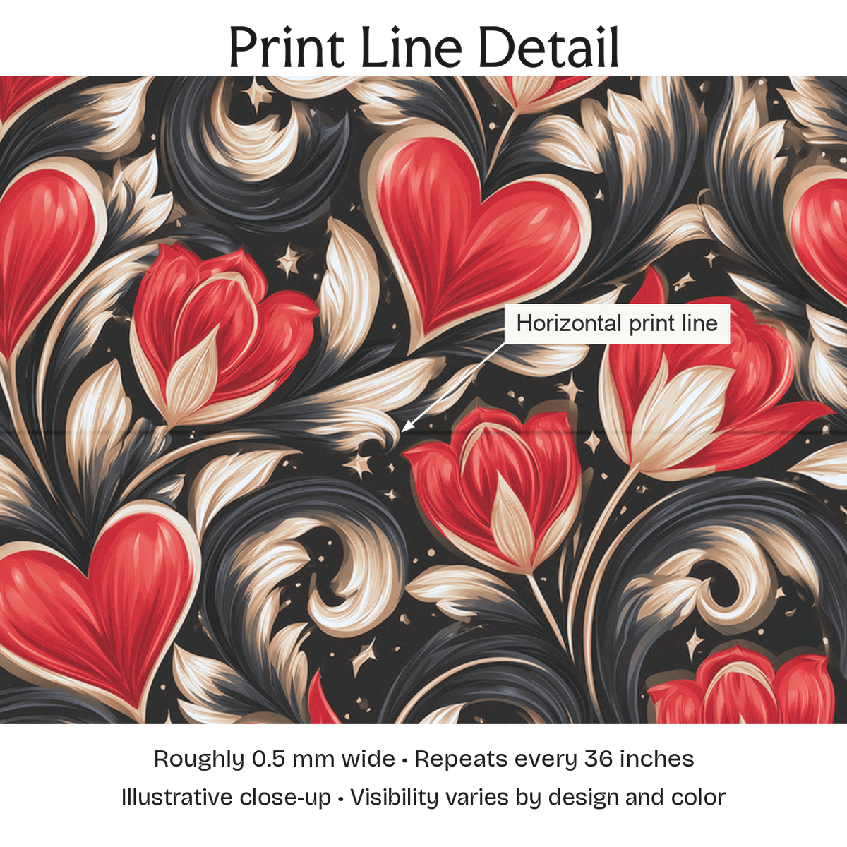855348 — Print Line Detail. Illustrative close-up; visibility varies by design and color.