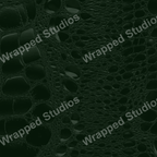 Dark green faux alligator skin pattern.