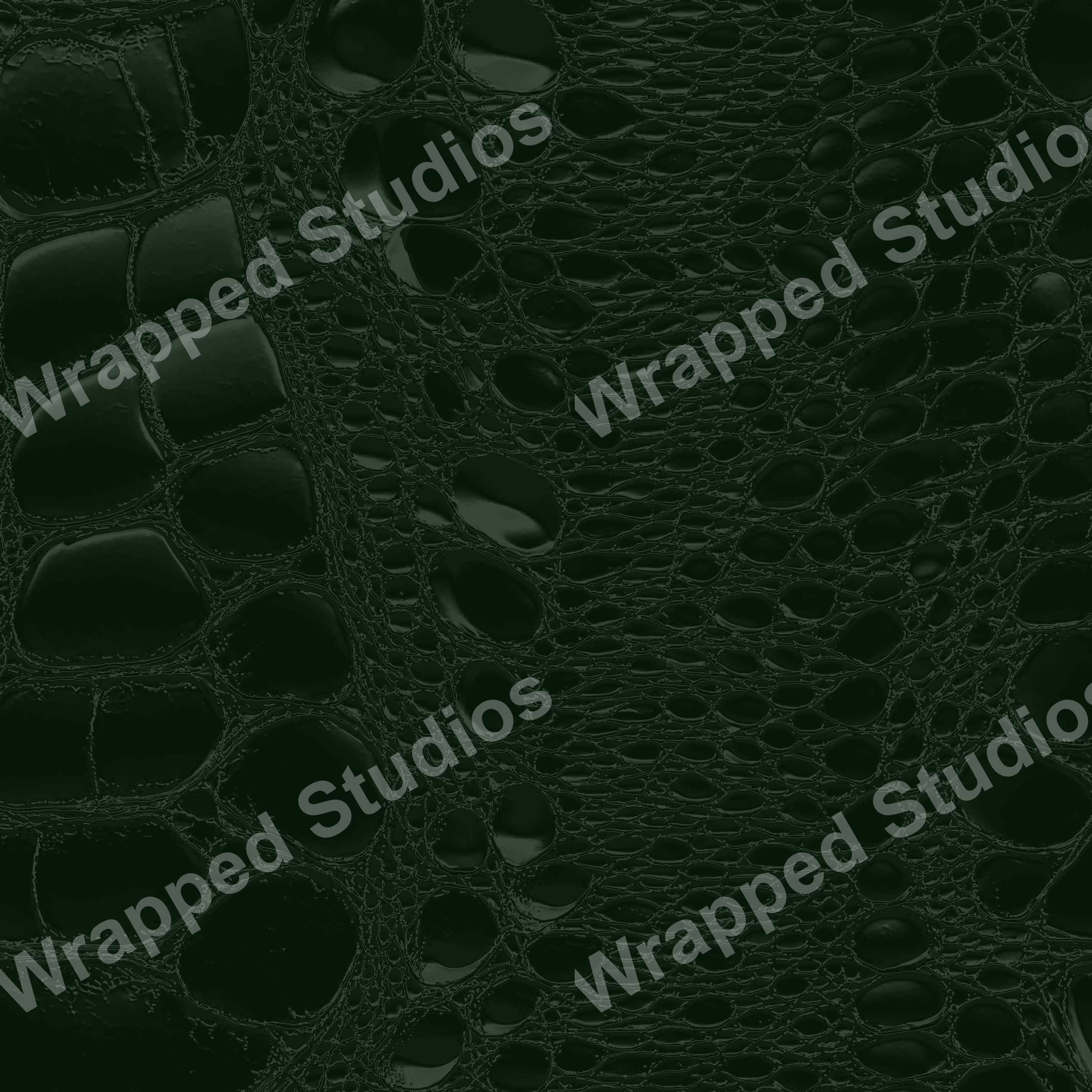 Dark green faux alligator skin pattern.