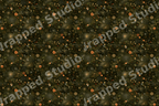 Moody vintage botanical pattern with gold starbursts and pine needles on dark forest green.
