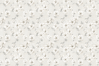 Elegant vintage botanical floral pattern with delicate white flowers on a soft cream background.