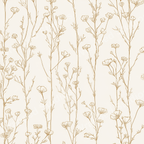 Elegant floral pattern with delicate wildflower line art in a neutral color palette.