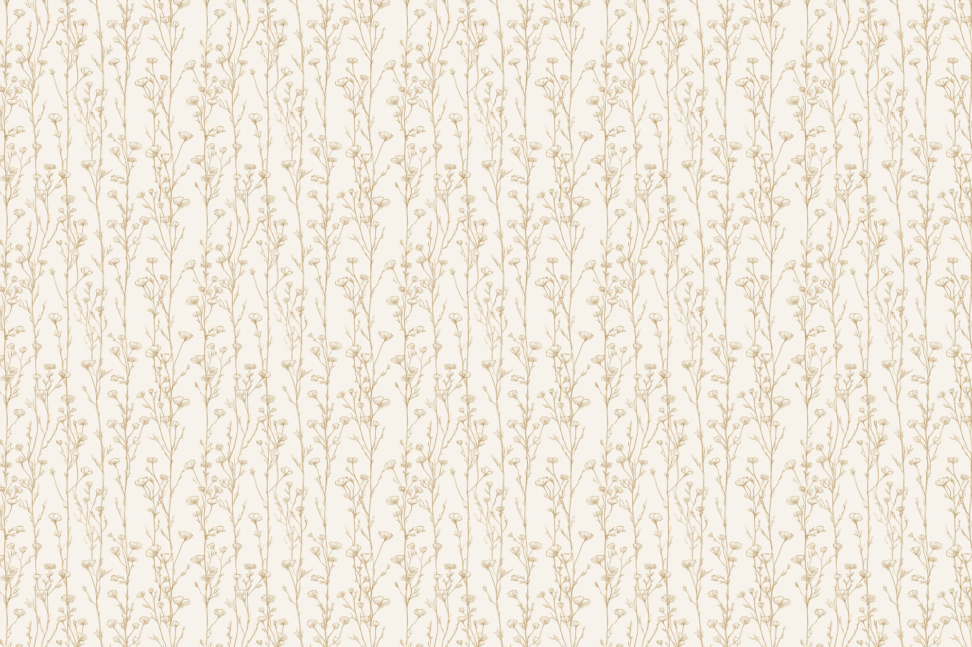 Graceful Glimmers: Beige Botanical Wrapping Paper