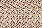 Vintage seamless pattern with retro smoking pipes and orange floral bouquets on a cream background.
