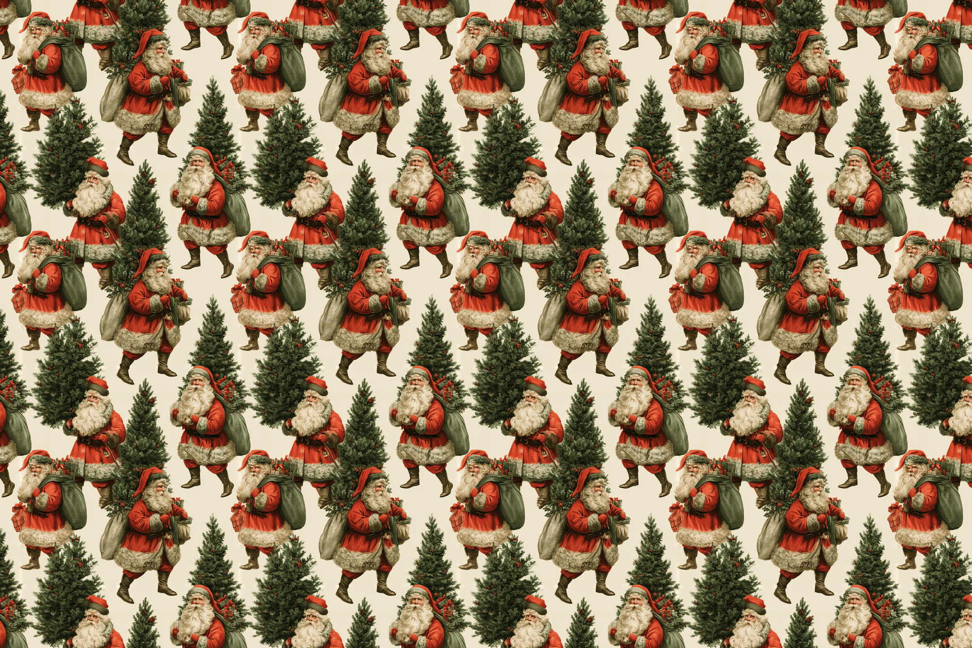 Nostalgic Nick: Vintage Santa Wrapping Paper