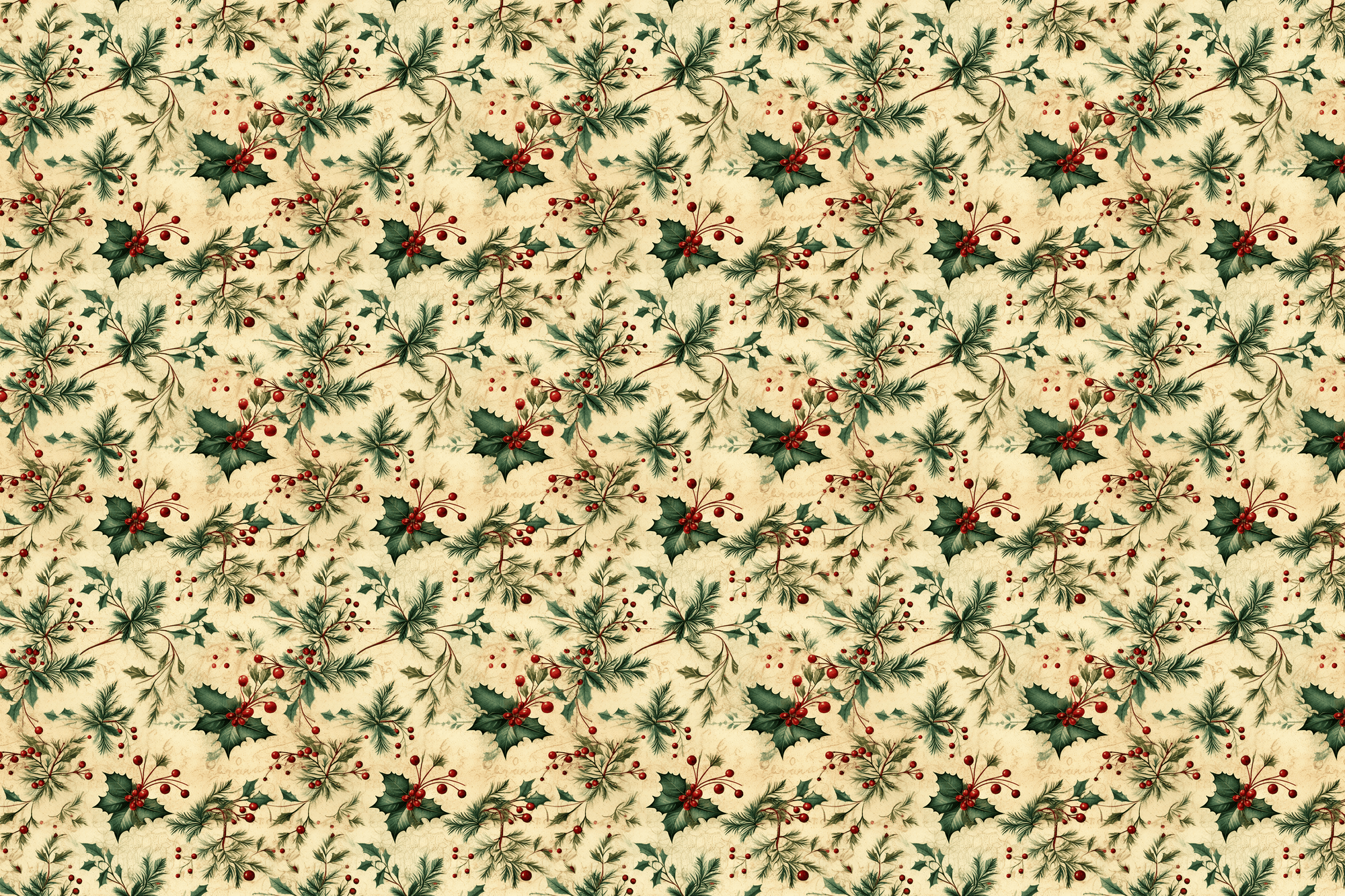 Holly Herald: Vintage Christmas Wrapping Paper