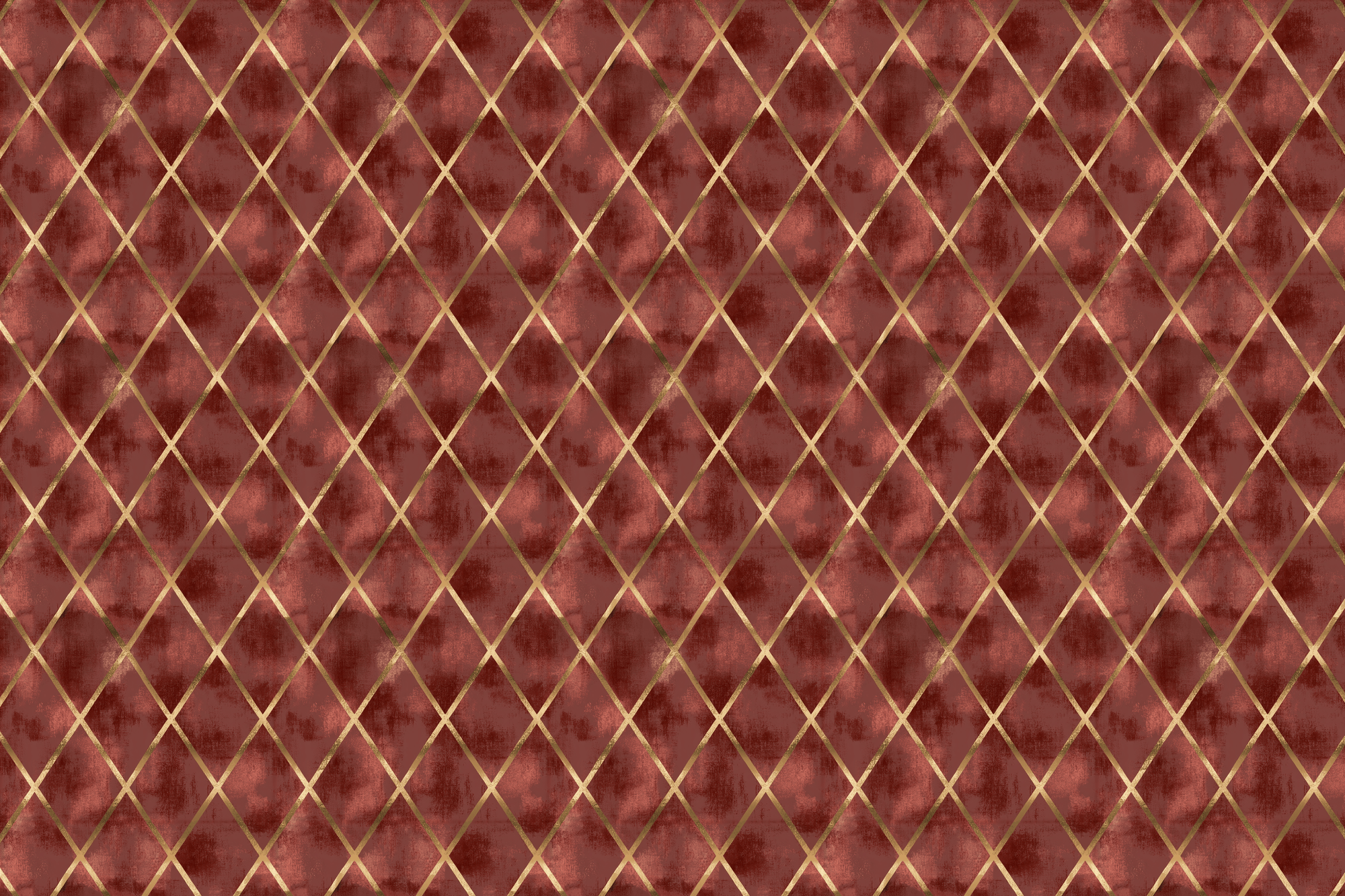 Gilded Grid: Vintage Geometric Gift Wrap