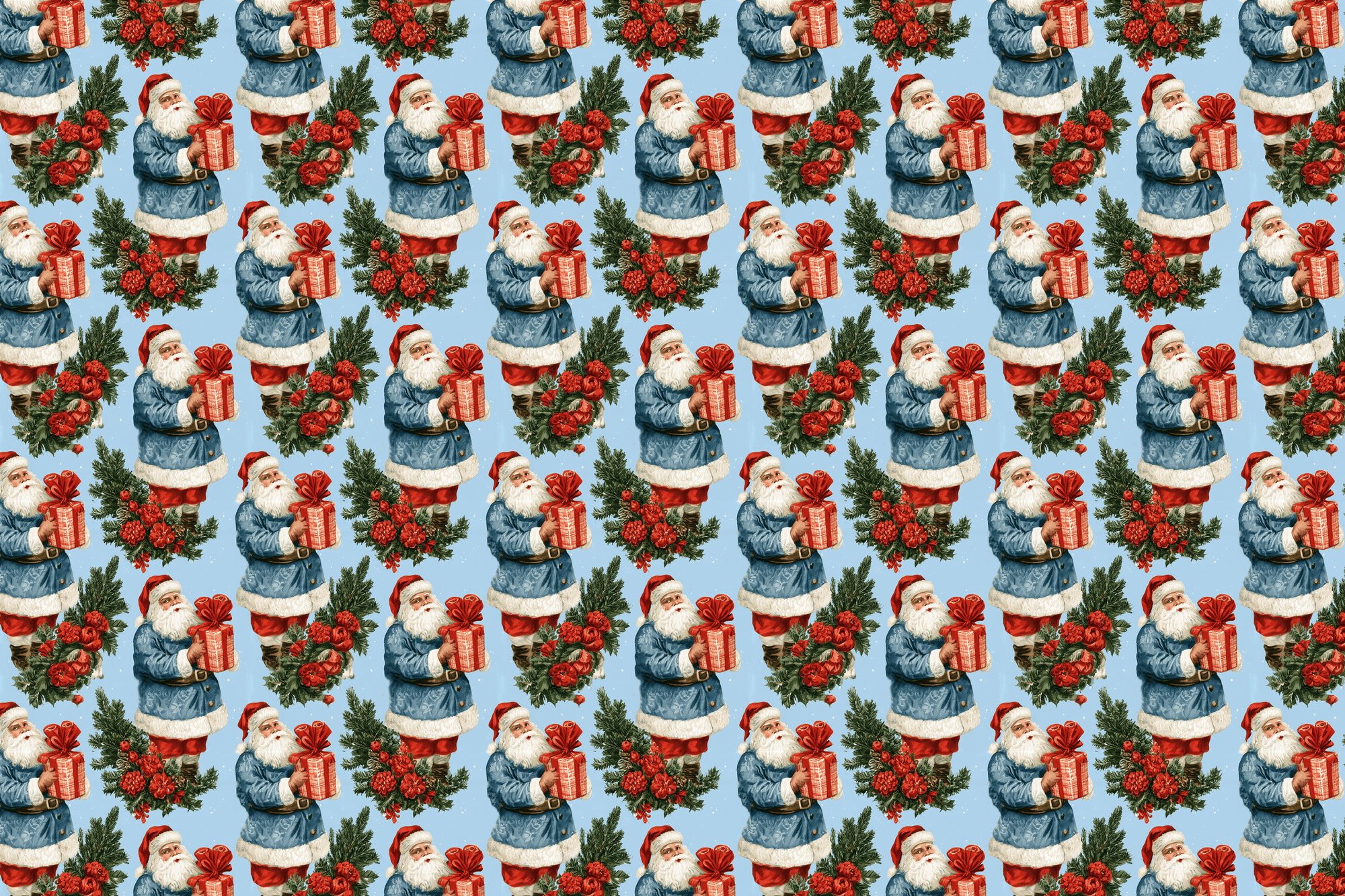 Frigid Dandy: Vintage Santa Claus Wrapping Paper