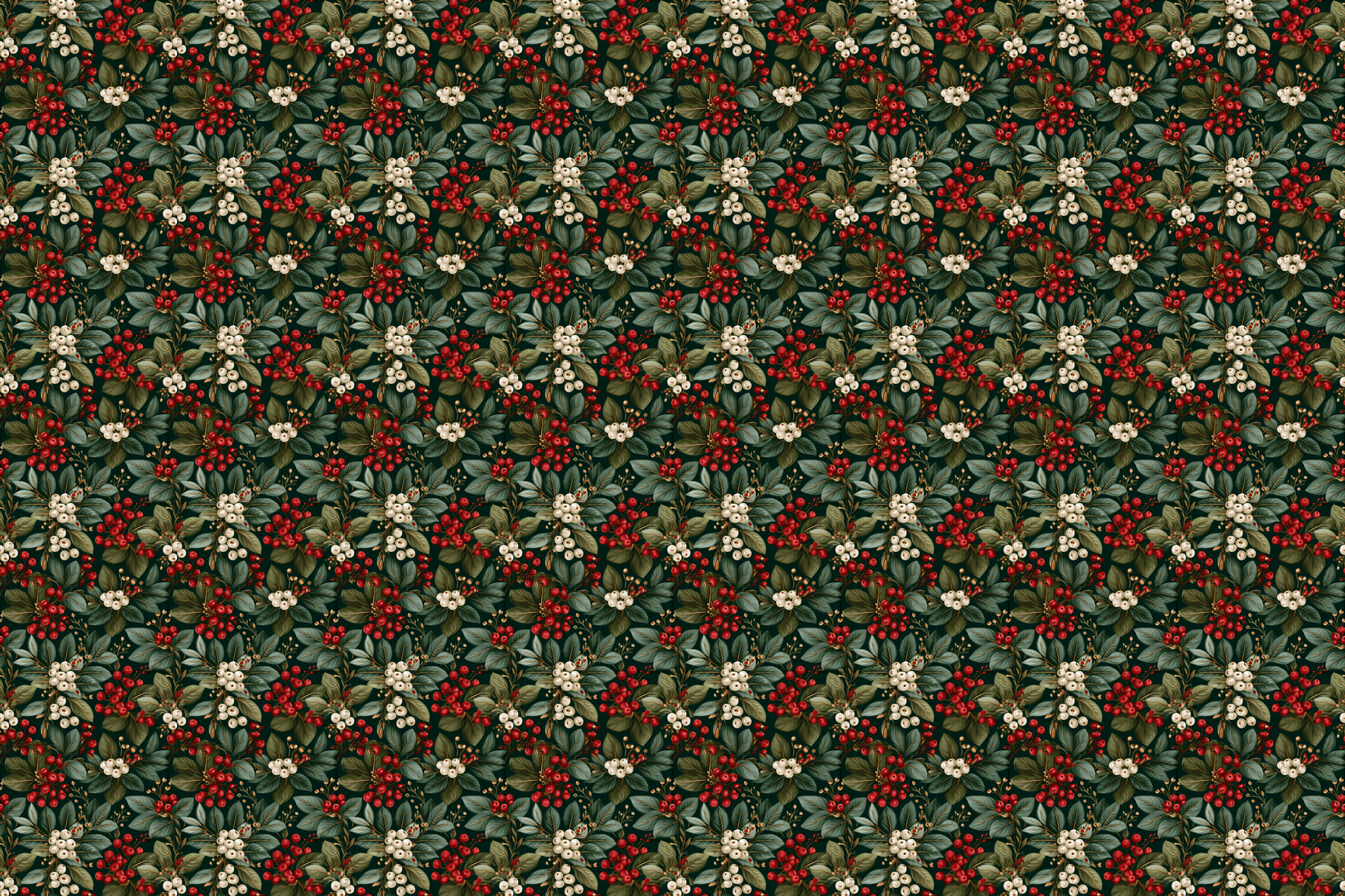 Botanical Berries: Vintage Christmas Wrapping Paper