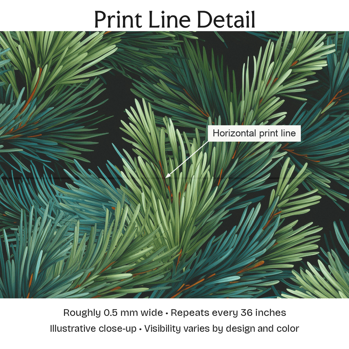 882598 — Print Line Detail. Illustrative close-up; visibility varies by design and color.