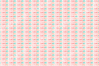 Playful congrats typographic pattern with repeating text in coral, teal, and orange on white.