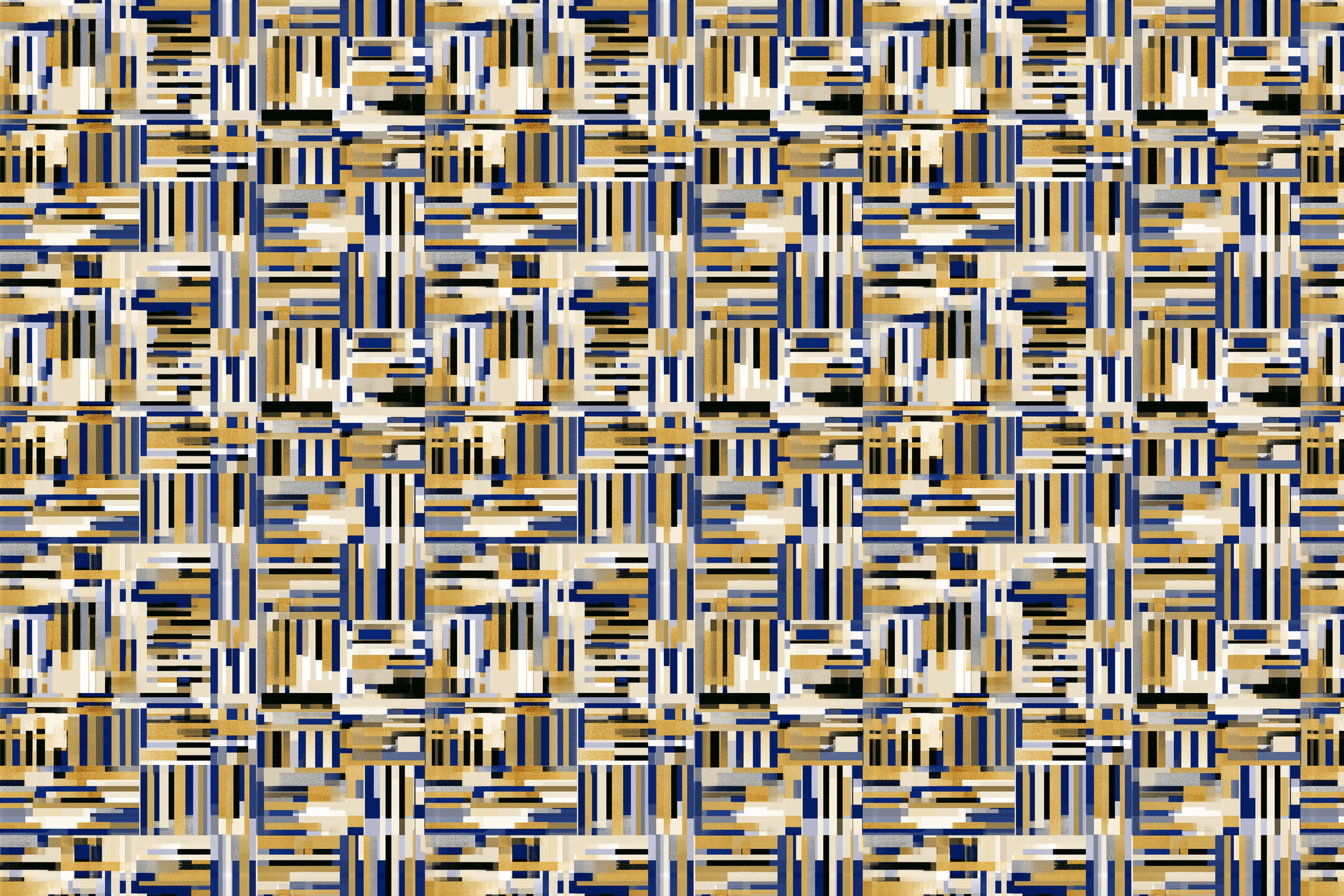 Gilded Geometry: Navy and Gold Geometric Wrapping Paper