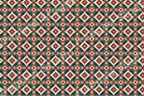Southwestern geometric pattern with teal and rust tribal diamonds in a rustic bohemian style.
