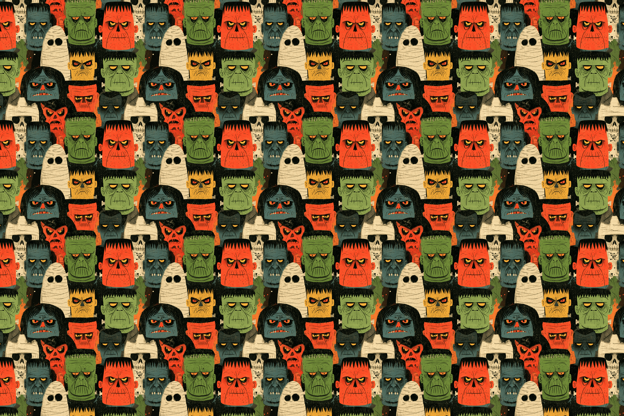Midnight Monsters: Vintage Monster Wrapping Paper