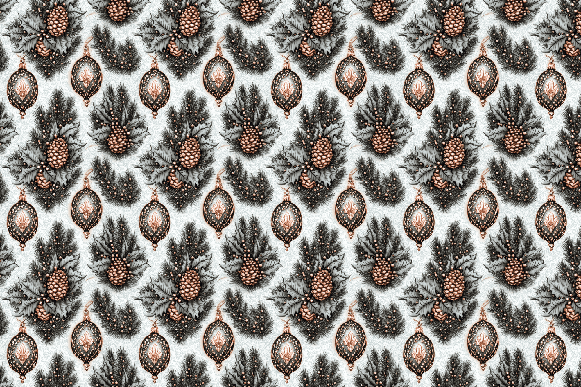 Haunted Heirloom: Vintage Christmas Ornament Wrapping Paper