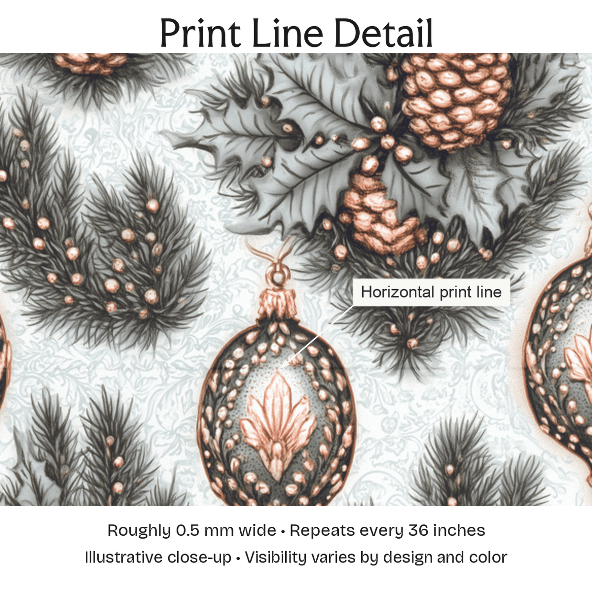 893291 — Print Line Detail. Illustrative close-up; visibility varies by design and color.