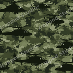 Seamless green camouflage pattern with military helicopter silhouettes.