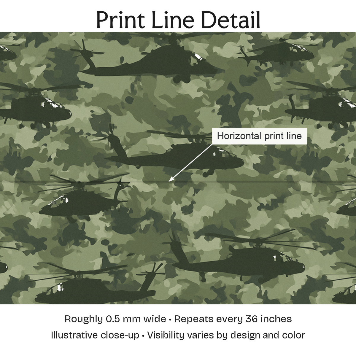 902963 — Print Line Detail. Illustrative close-up; visibility varies by design and color.