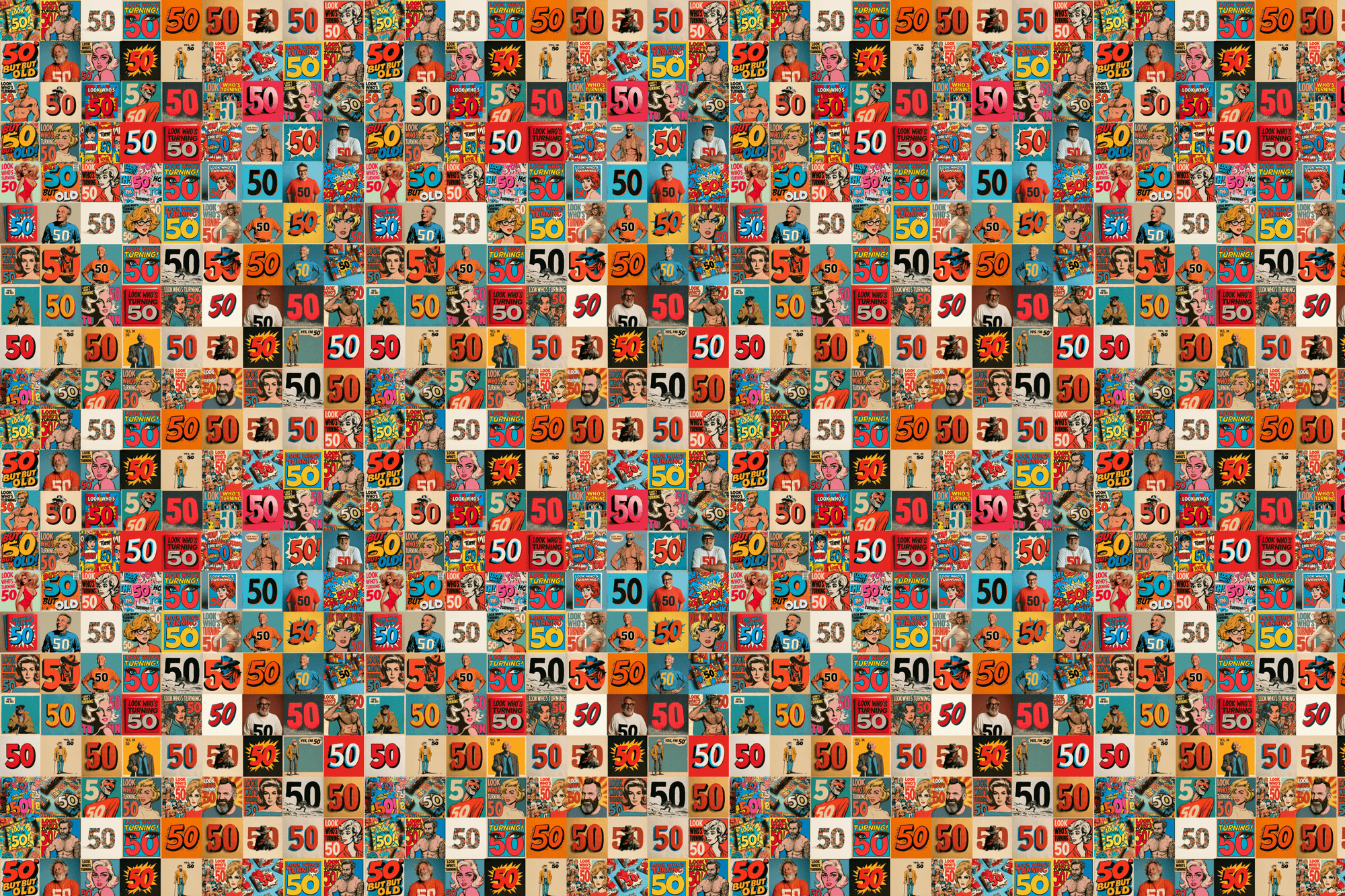 Look Who's Turning 50: Funny 50th Birthday Wrapping Paper