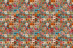 Retro comic book pattern featuring colorful vintage pop art panels celebrating a 50th birthday.