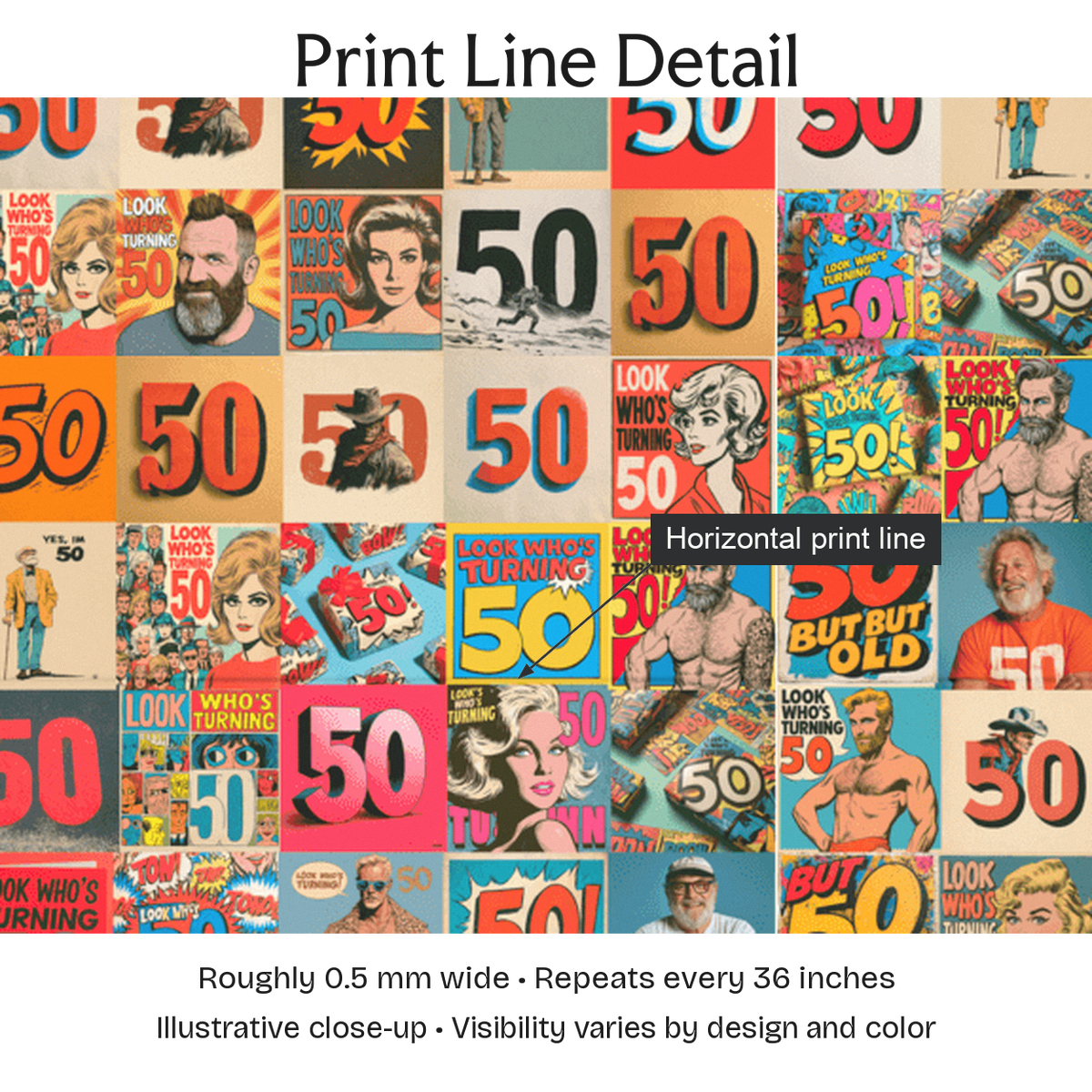 904983 — Print Line Detail. Illustrative close-up; visibility varies by design and color.