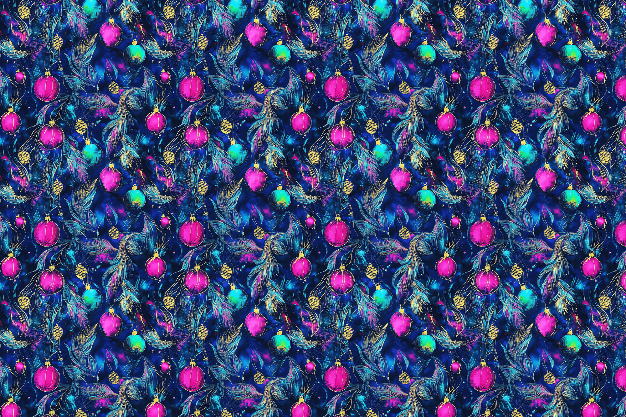Opulent Hallucination: Christmas Ornaments Wrapping Paper