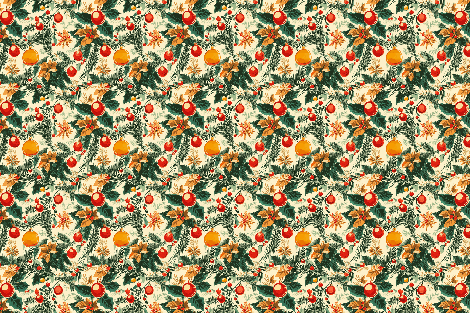 Retro Holiday Charm: Christmas Gift Wrap