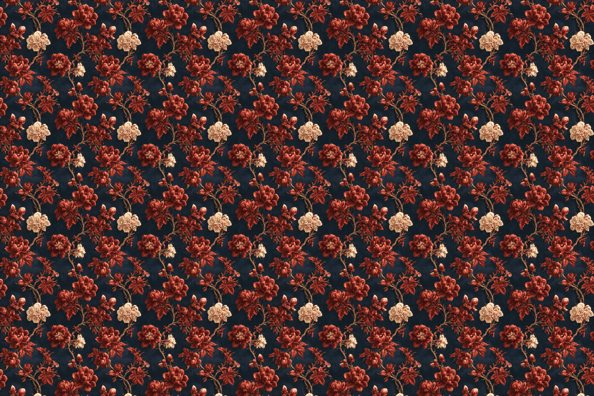 Blushing Blooms: Dark Floral Wrapping Paper