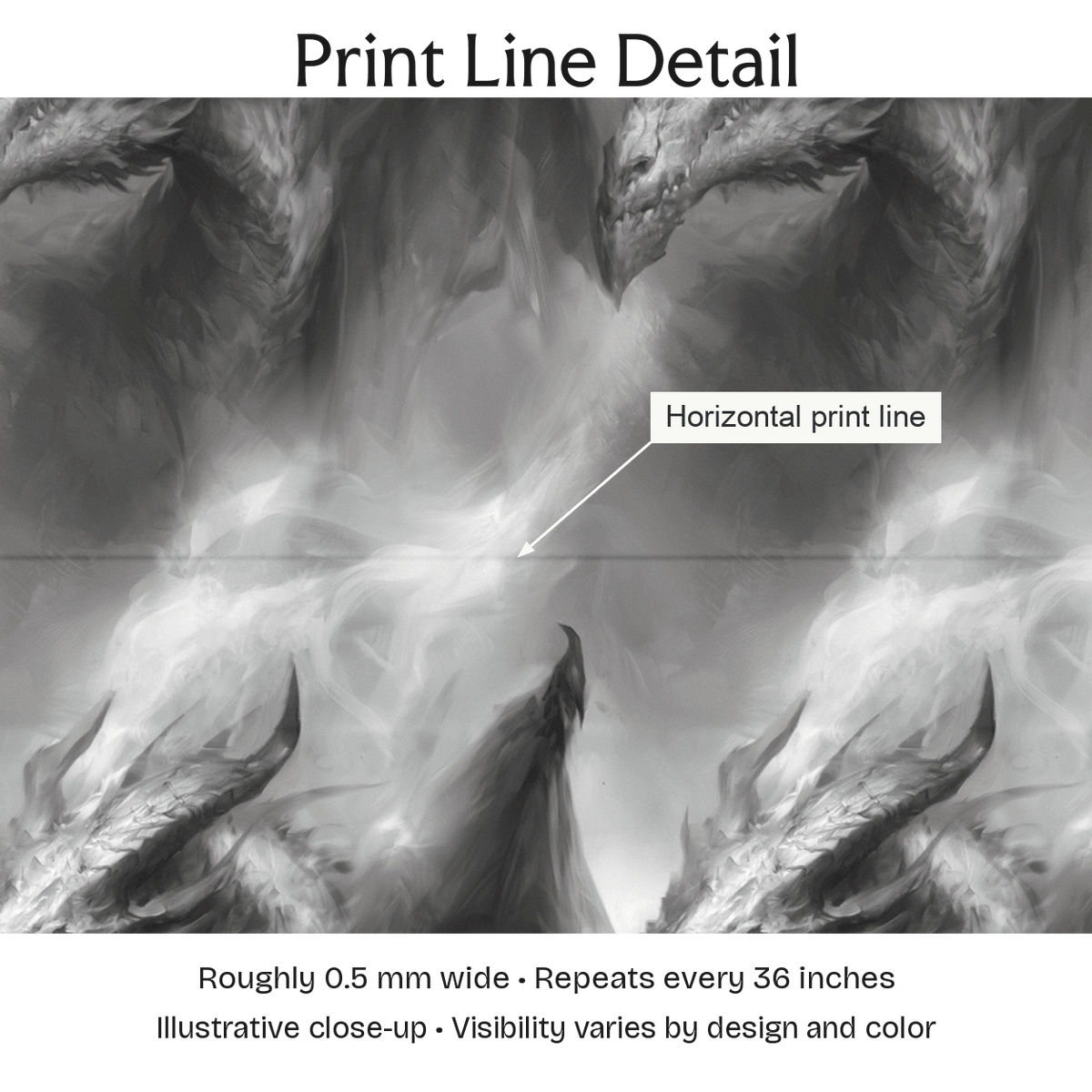 912004 — Print Line Detail. Illustrative close-up; visibility varies by design and color.