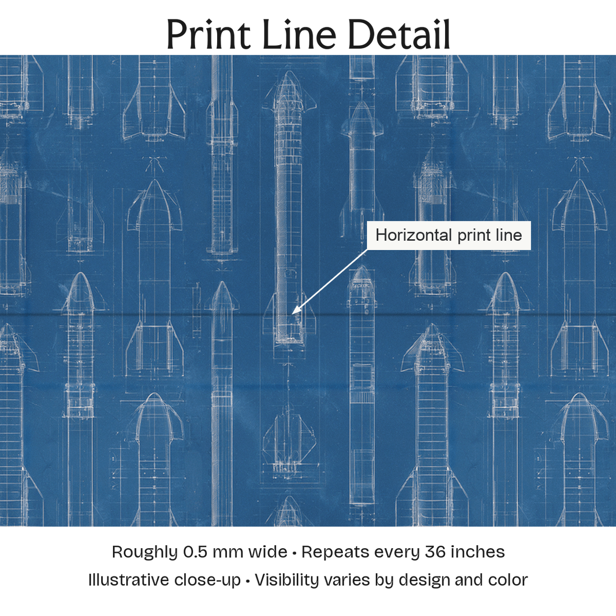 913887 — Print Line Detail. Illustrative close-up; visibility varies by design and color.