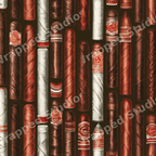 Vintage cigar pattern featuring hand-drawn brown and white cigars in a classic seamless design.