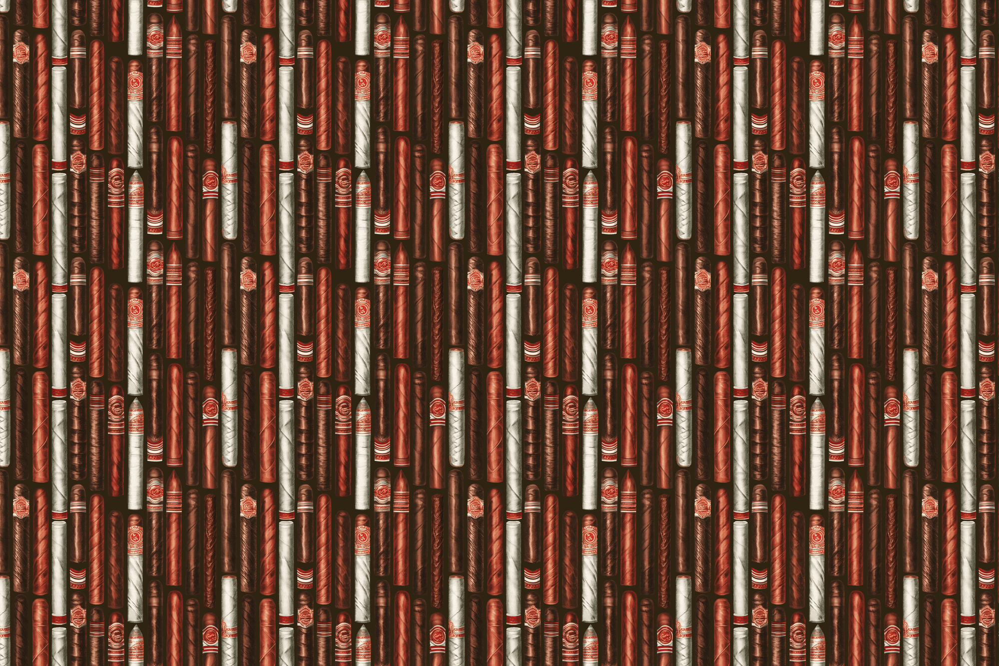 Smokey Solitude: Vintage Cigar Wrapping Paper (Brown Background)