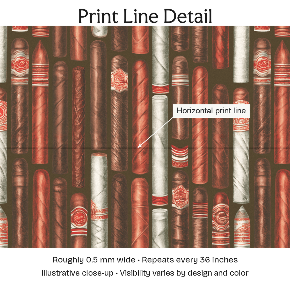 914659 — Print Line Detail. Illustrative close-up; visibility varies by design and color.