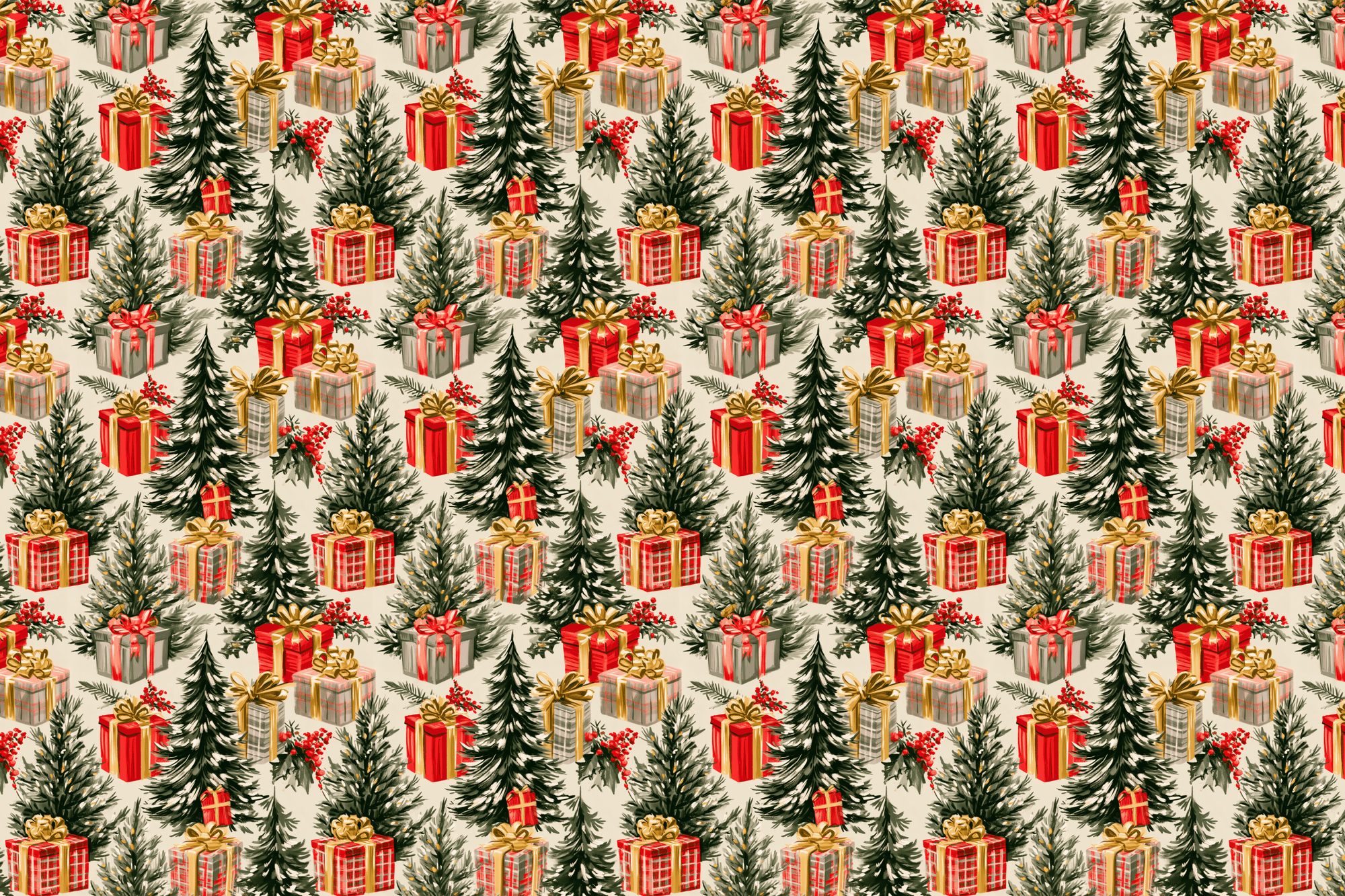 Nostalgic Elegance: Vintage Christmas Wrapping Paper