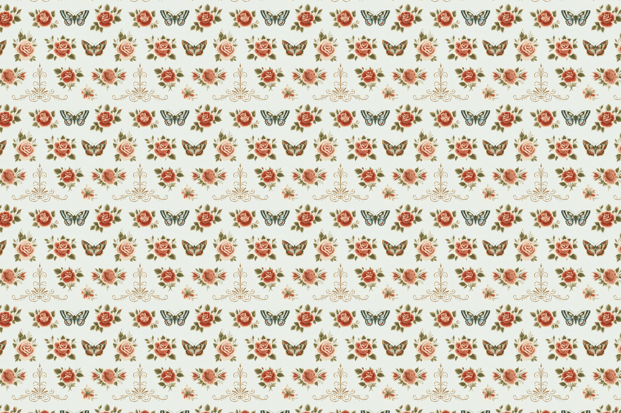 Whispering Wings: Vintage Heritage Rose Gift Wrapping