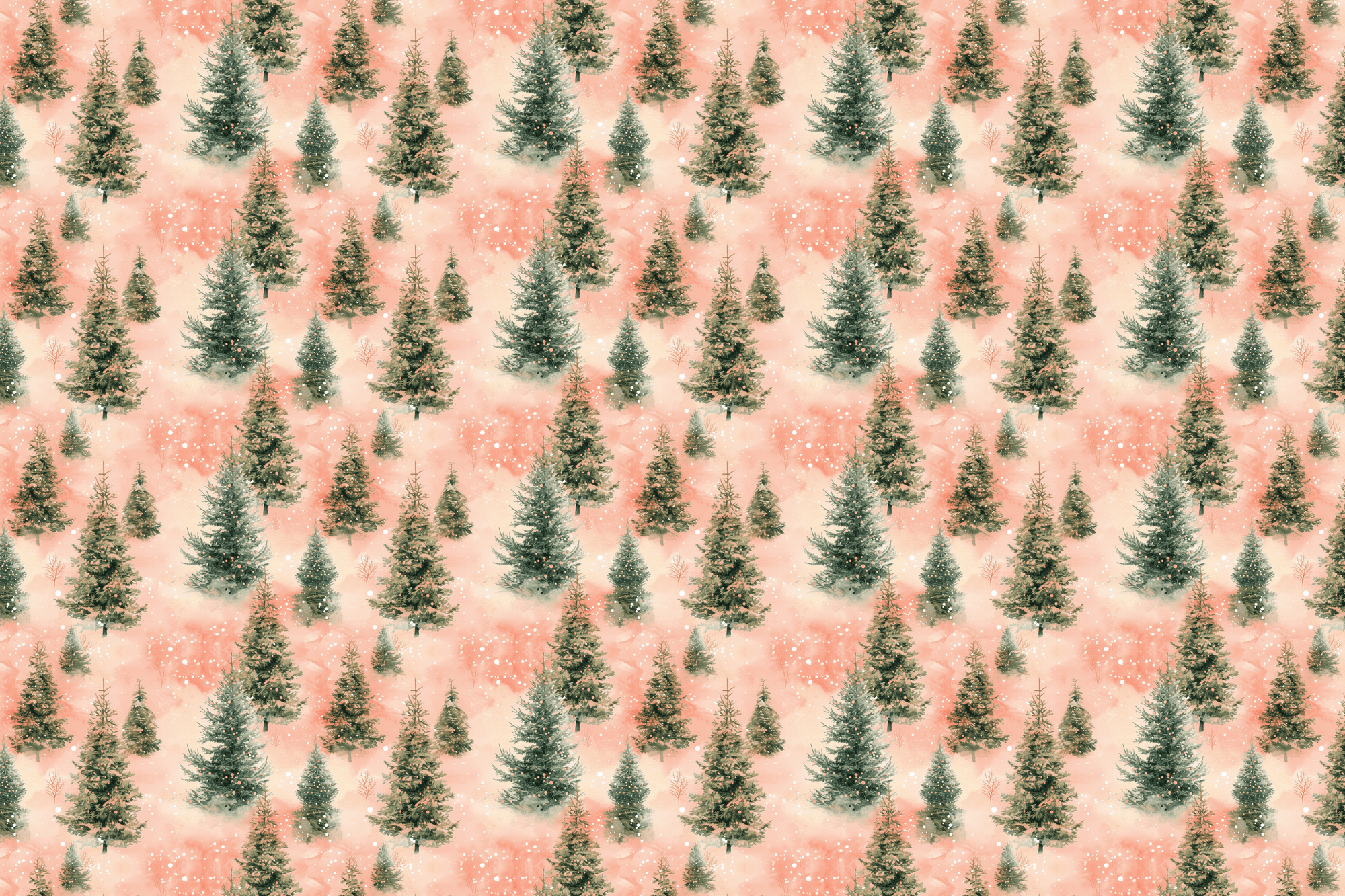 Feverish Fir: Pink Pine Forest Wrapping Paper