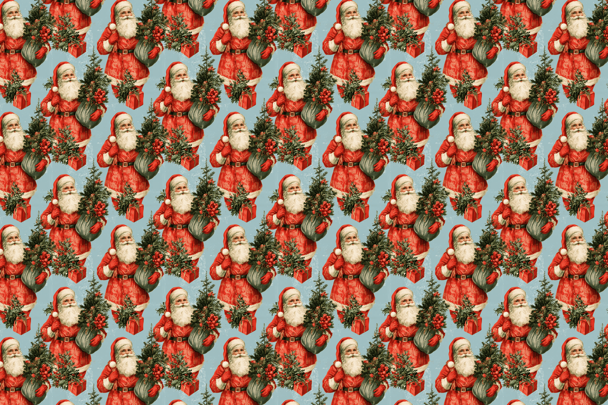 Saintly Santa: Vintage Santa Wrapping Paper